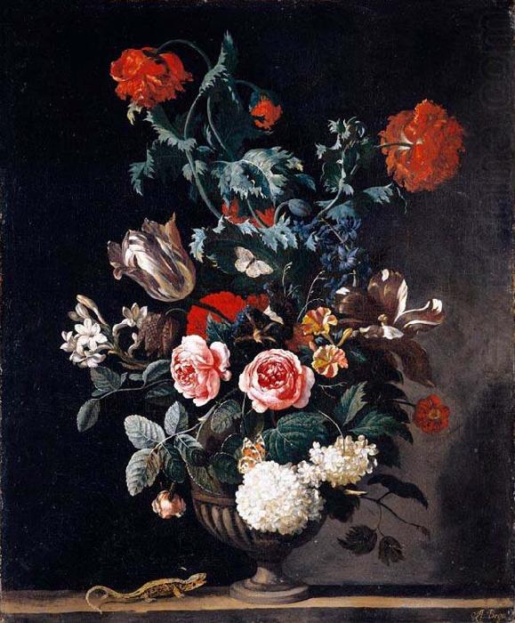 Flowers in a Stone Vase, Abraham jansz.begeyn